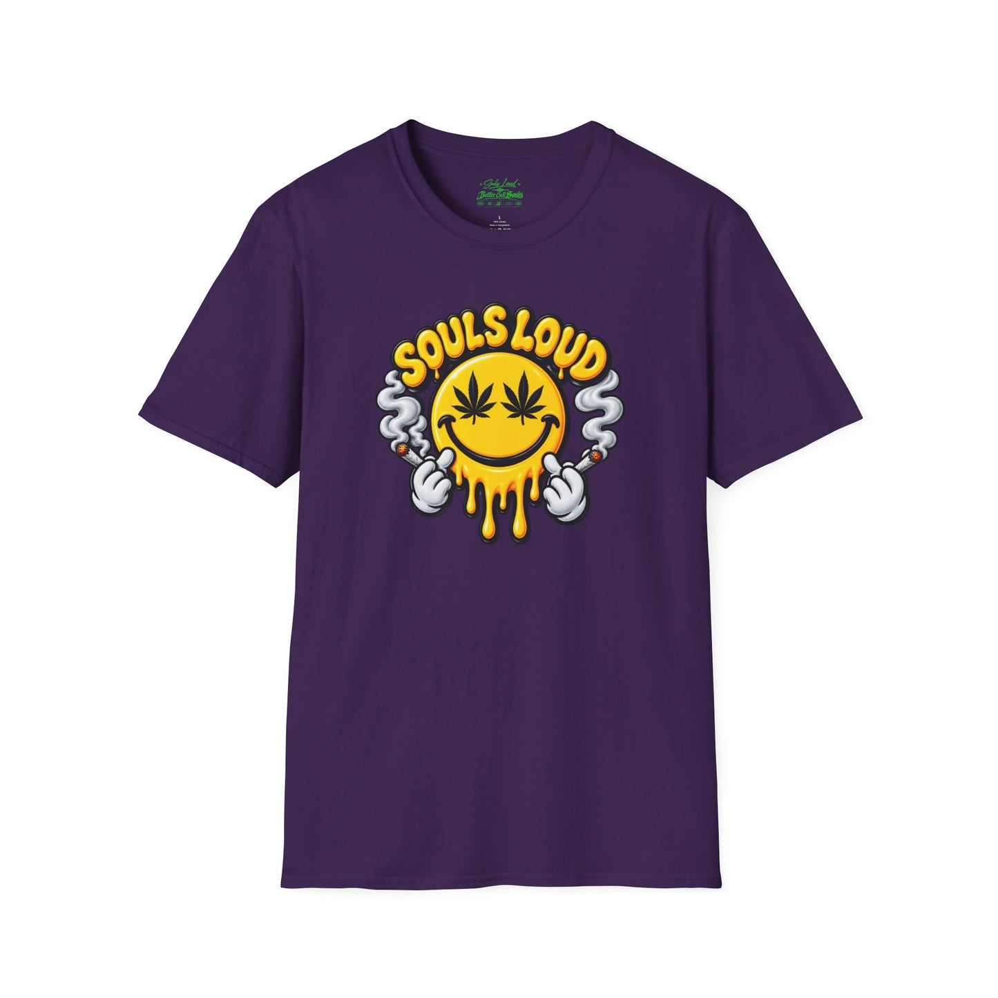 'Souls Loud' Smiley with Cannabis Leaf T-Shirt