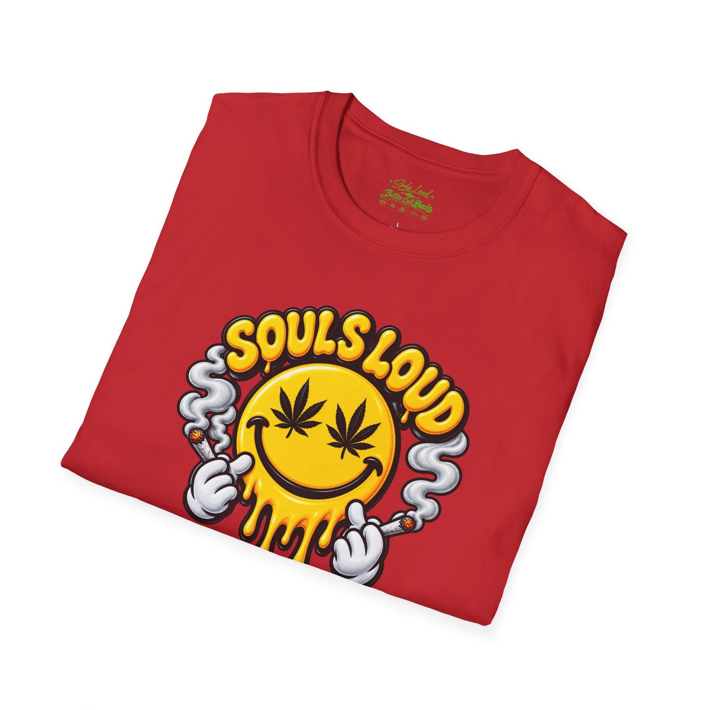 'Souls Loud' Smiley with Cannabis Leaf T-Shirt