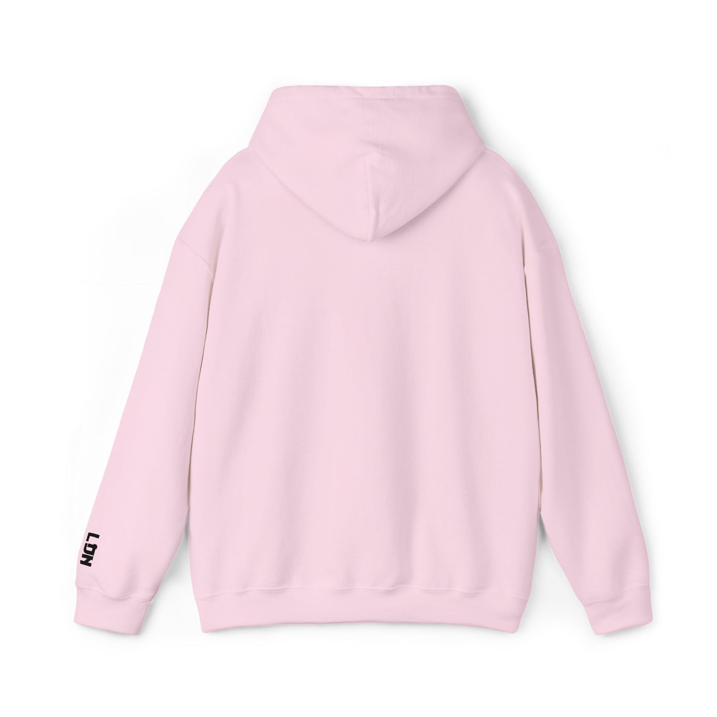 Minimalist 'Love & Light' Hoodie — Small Chest Logo, Sleeve Accent