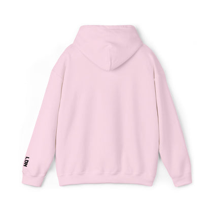 Minimalist 'Love & Light' Hoodie — Small Chest Logo, Sleeve Accent