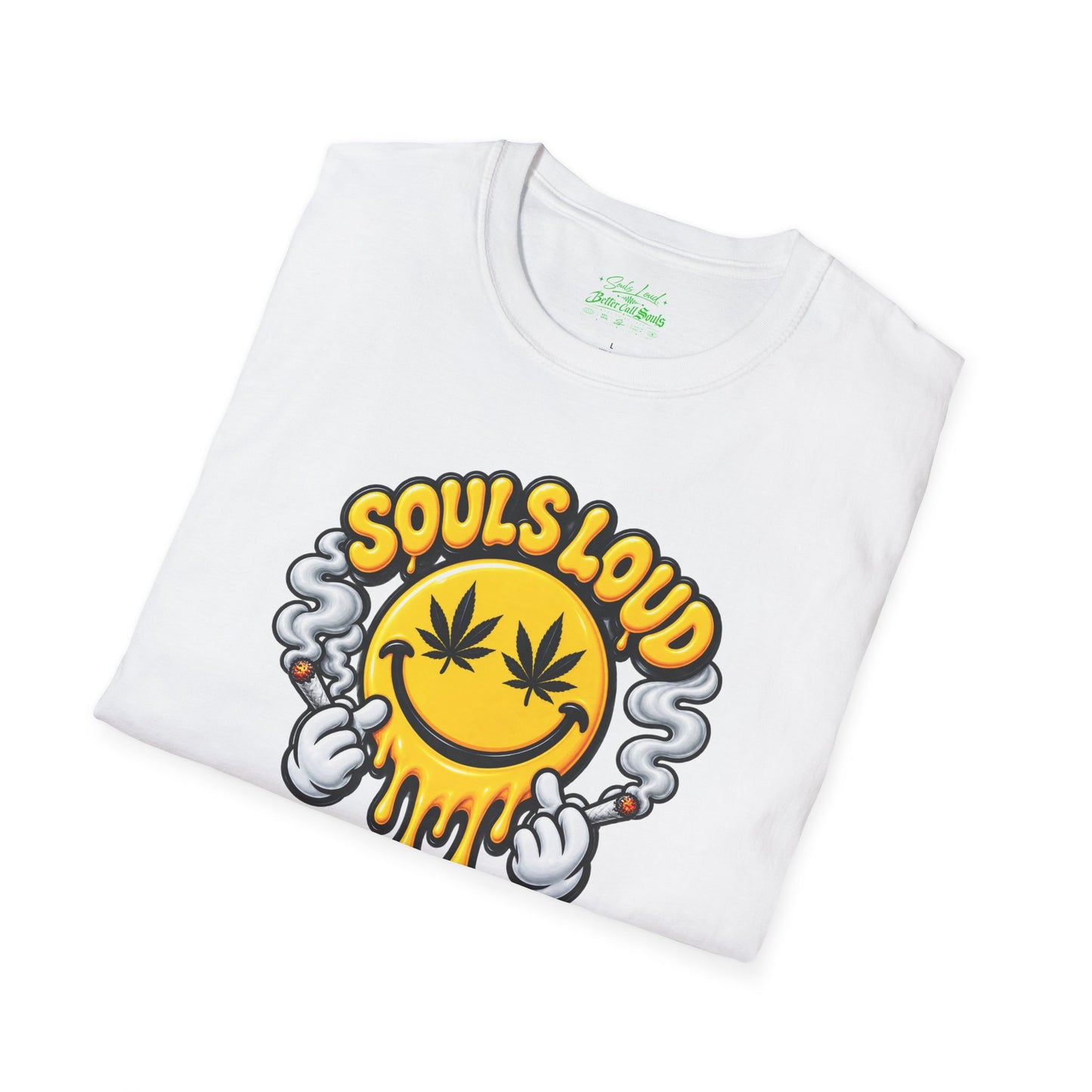 'Souls Loud' Smiley with Cannabis Leaf T-Shirt