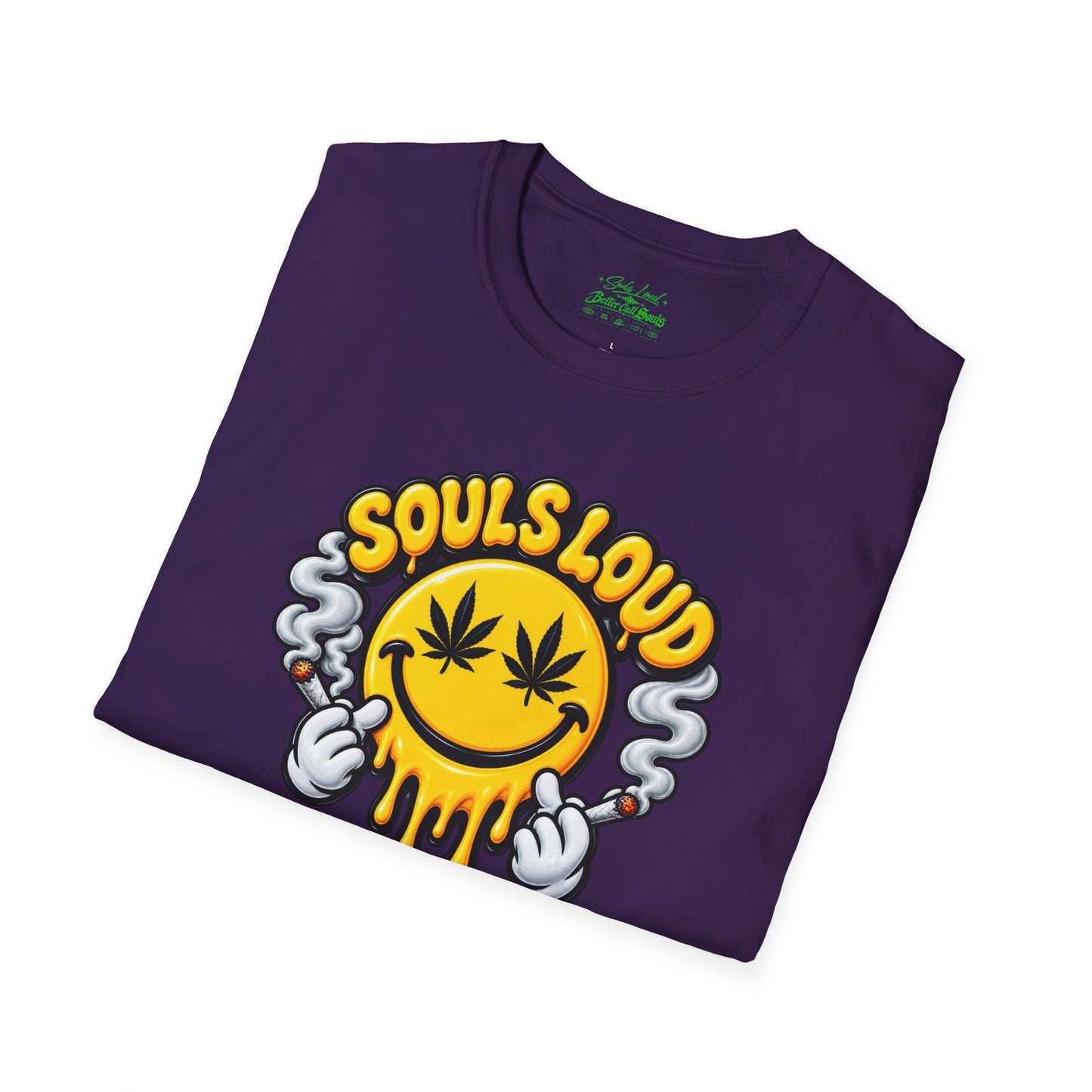 'Souls Loud' Smiley with Cannabis Leaf T-Shirt