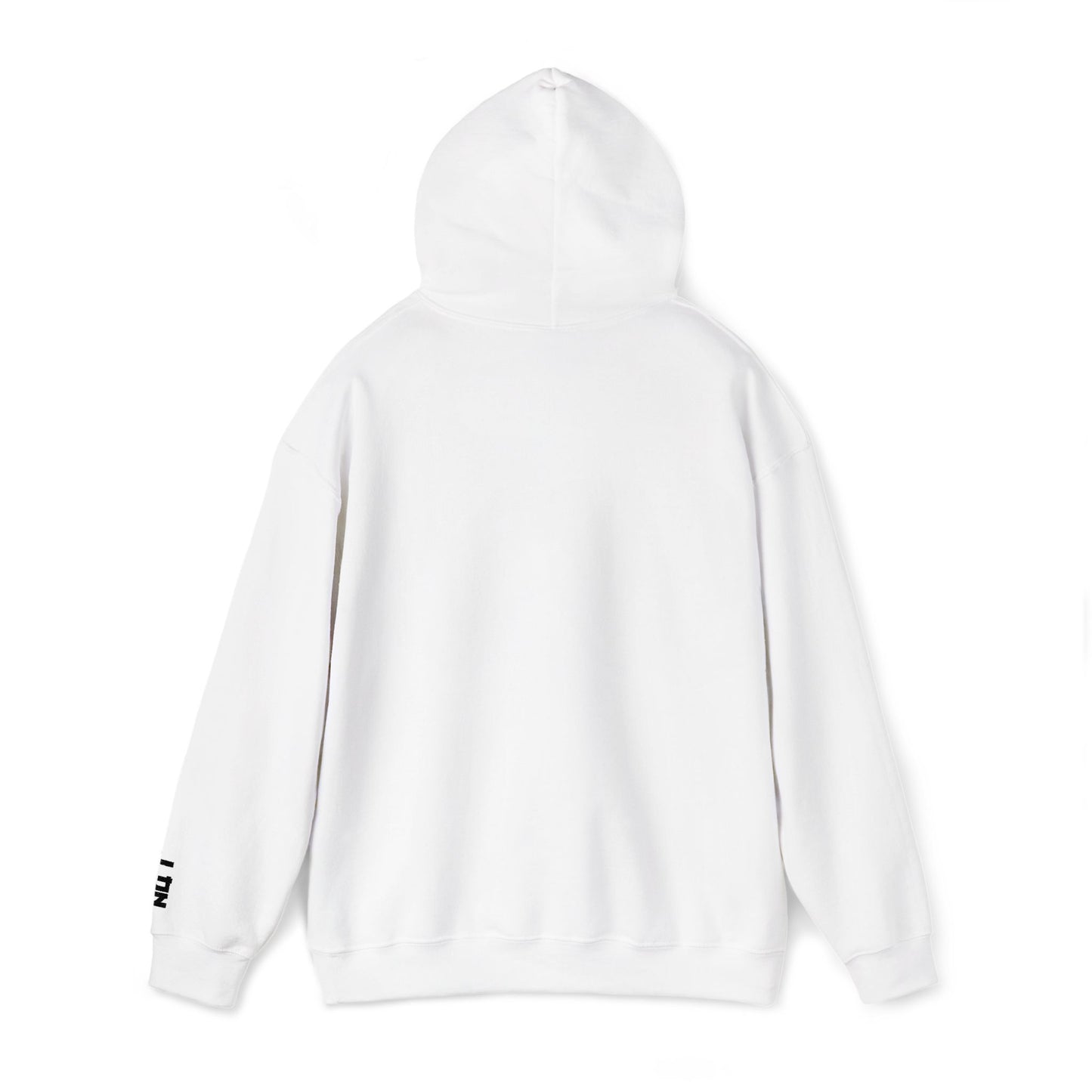 Minimalist 'Love & Light' Hoodie — Small Chest Logo, Sleeve Accent