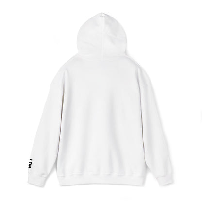 Minimalist 'Love & Light' Hoodie — Small Chest Logo, Sleeve Accent