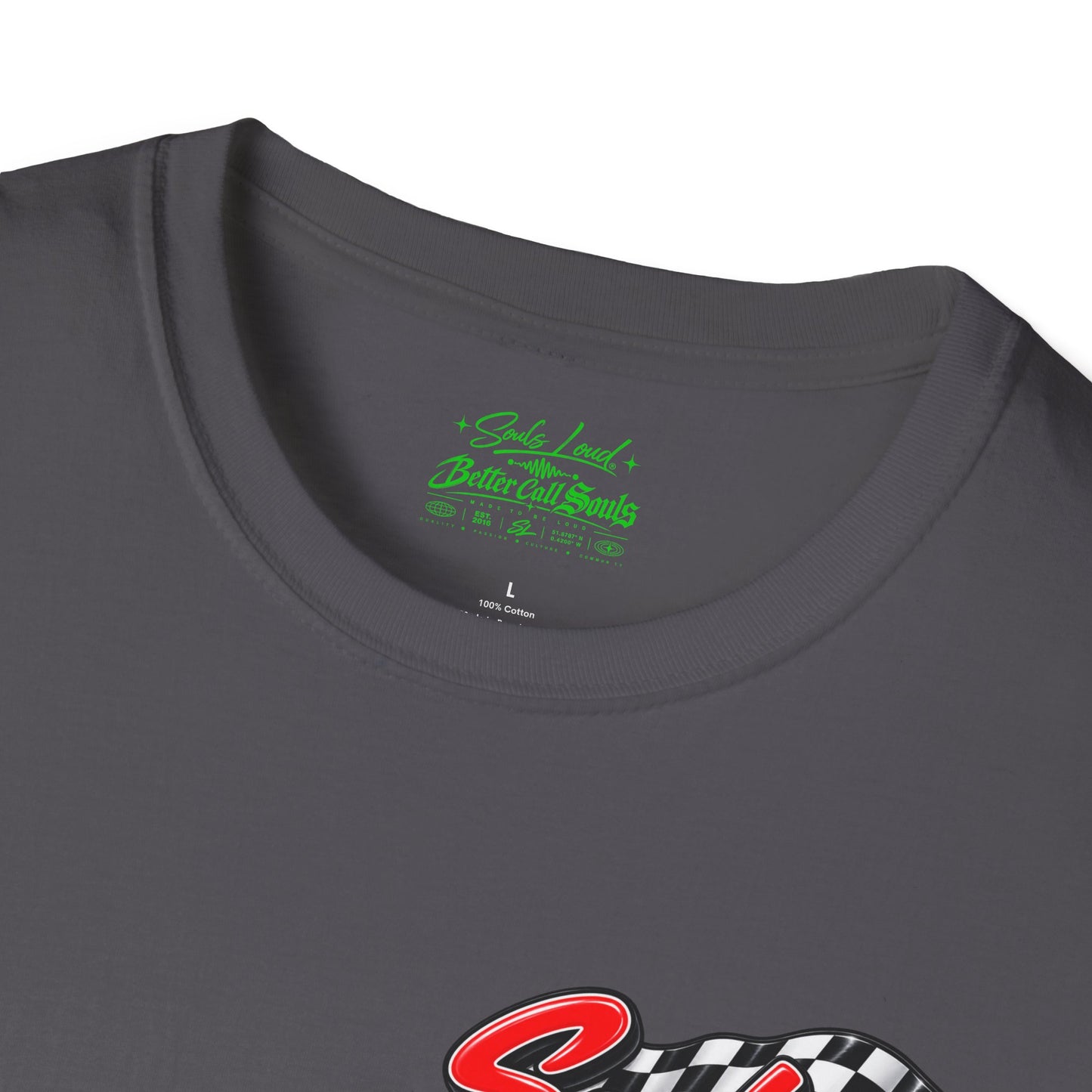 Souls Loud Racing  Retro Checkered Flag T-Shirt