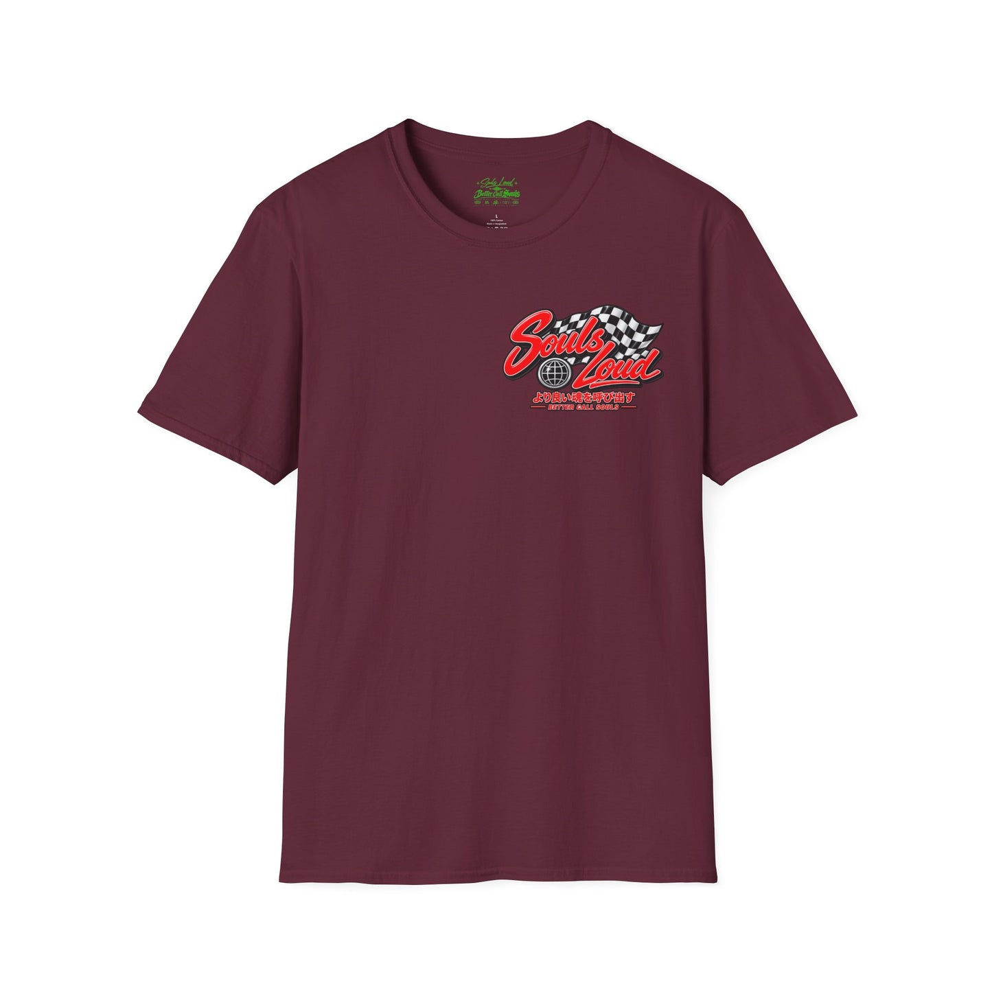Souls Loud Racing  Retro Checkered Flag T-Shirt