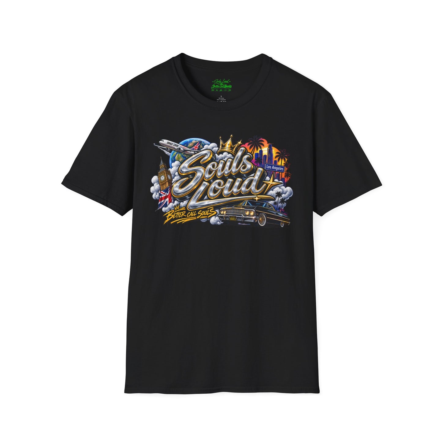 Souls Loud Retro LA Car & Cityscape T-Shirt