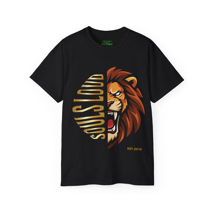 Lion Split Face T‑Shirt — "Souls Loud" Graphic Tee