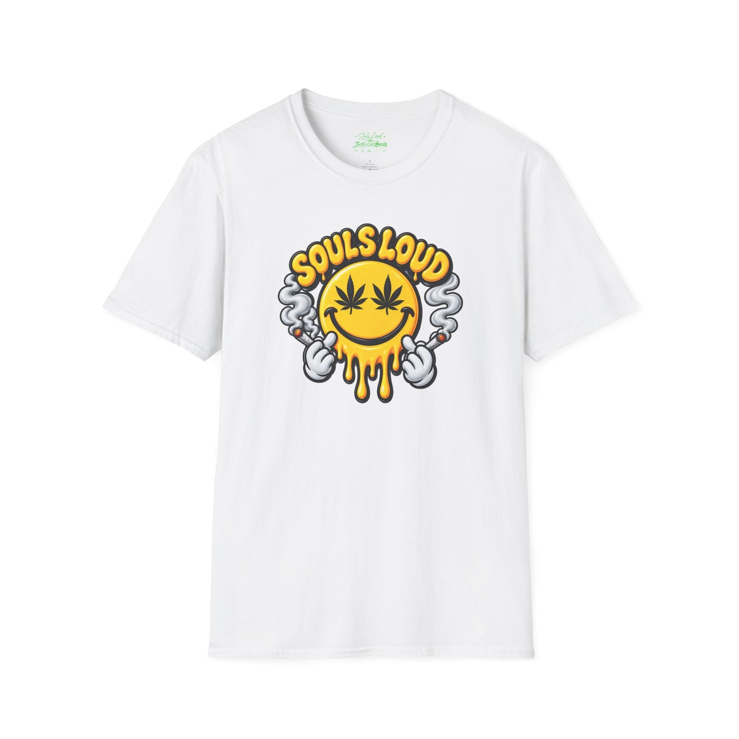 'Souls Loud' Smiley with Cannabis Leaf T-Shirt