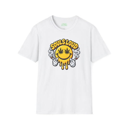 'Souls Loud' Smiley with Cannabis Leaf T-Shirt