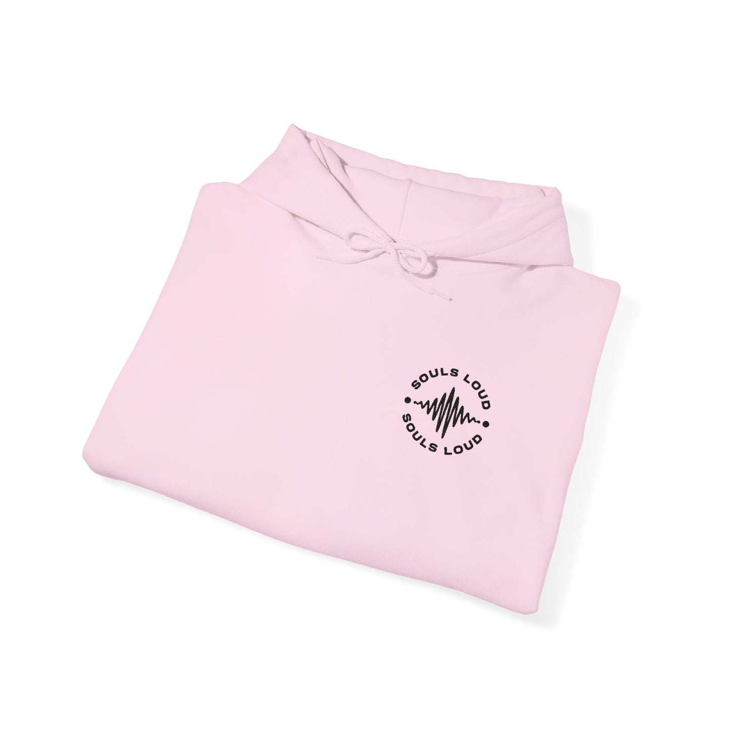 Minimalist 'Love & Light' Hoodie — Small Chest Logo, Sleeve Accent