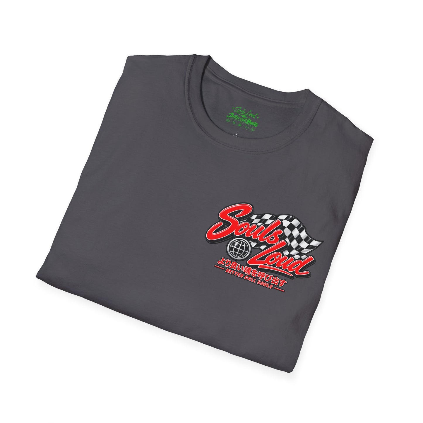 Souls Loud Racing  Retro Checkered Flag T-Shirt