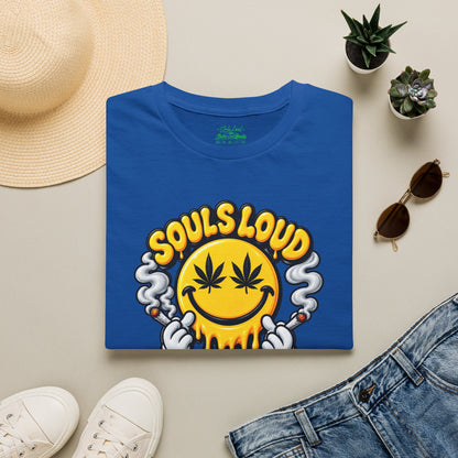 'Souls Loud' Smiley with Cannabis Leaf T-Shirt