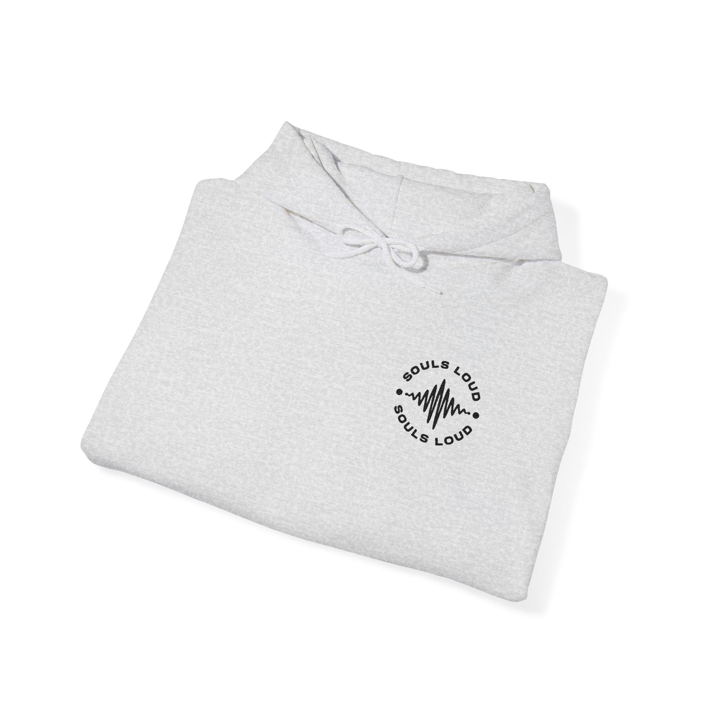 Minimalist 'Love & Light' Hoodie — Small Chest Logo, Sleeve Accent