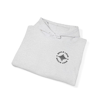 Minimalist 'Love & Light' Hoodie — Small Chest Logo, Sleeve Accent