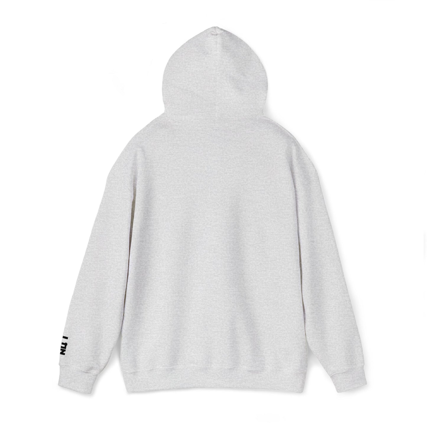 Minimalist 'Love & Light' Hoodie — Small Chest Logo, Sleeve Accent