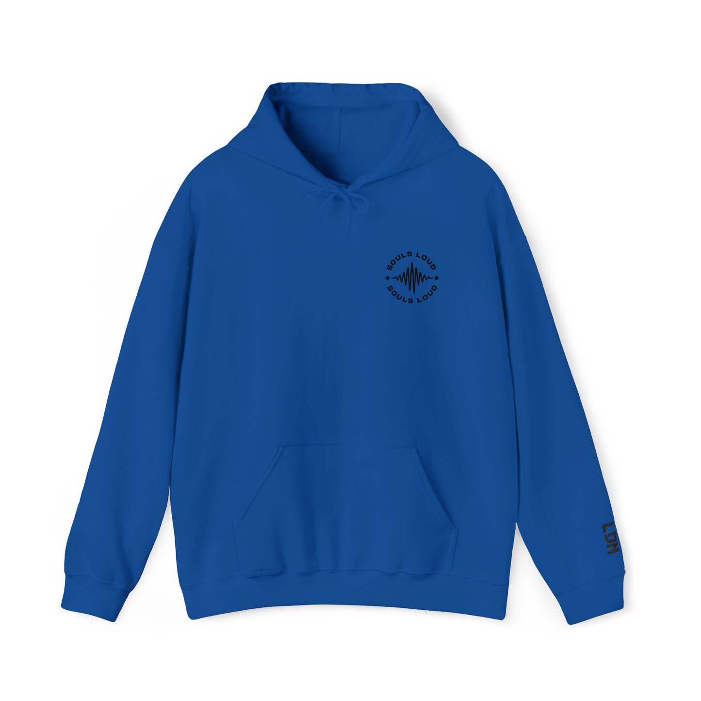 Minimalist 'Love & Light' Hoodie — Small Chest Logo, Sleeve Accent