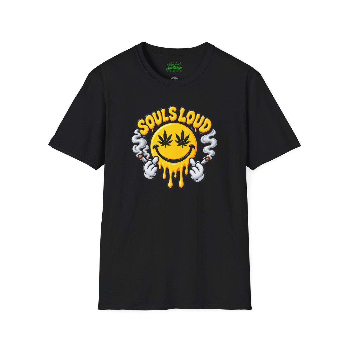 'Souls Loud' Smiley with Cannabis Leaf T-Shirt