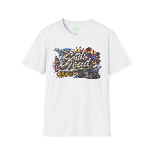 Souls Loud Retro LA Car & Cityscape T-Shirt