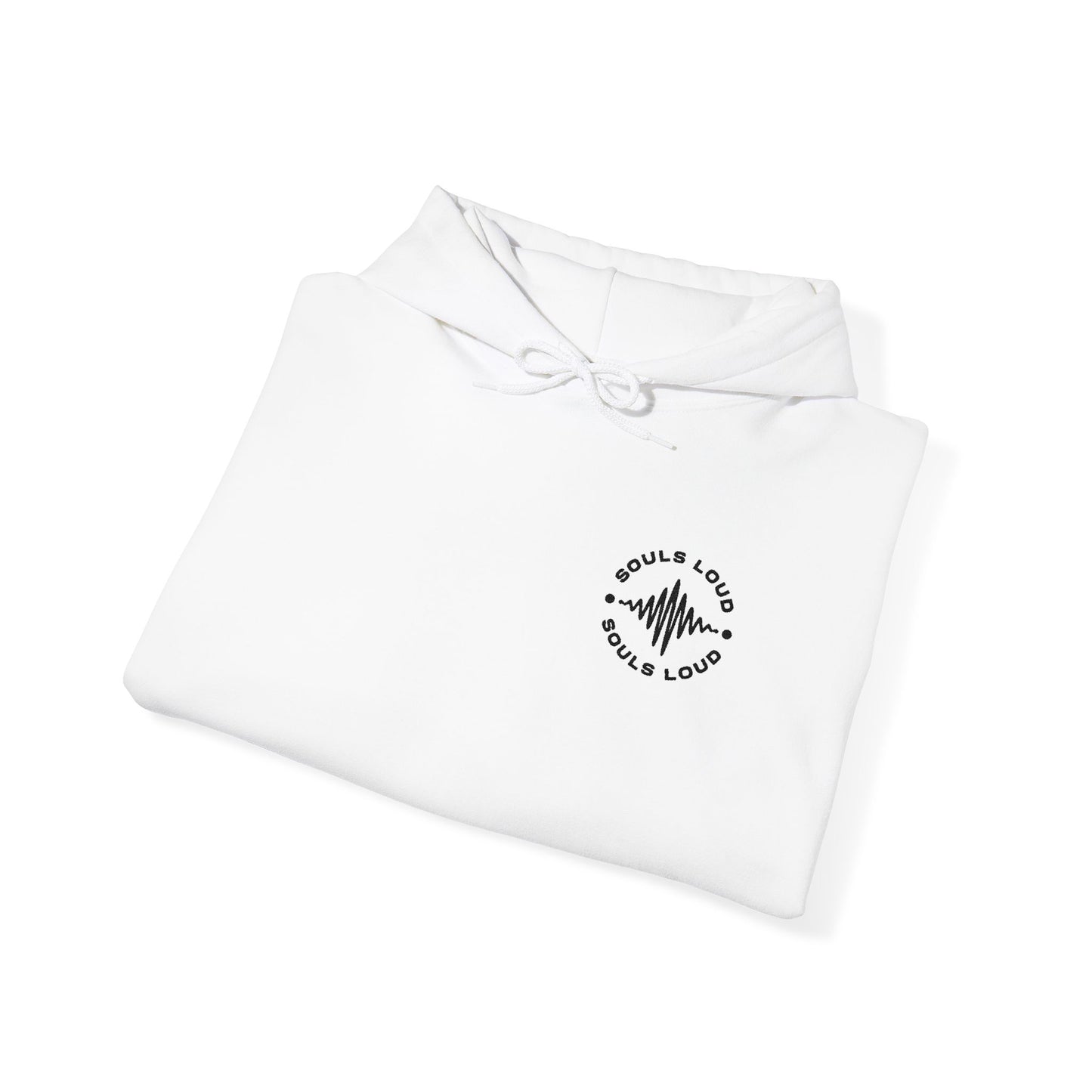 Minimalist 'Love & Light' Hoodie — Small Chest Logo, Sleeve Accent