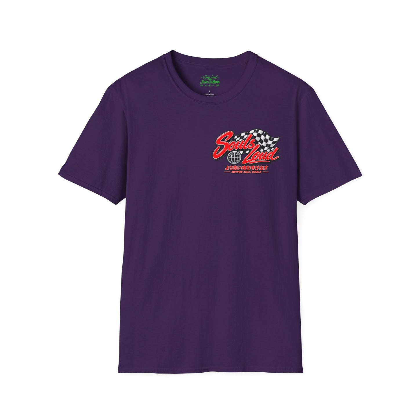 Souls Loud Racing  Retro Checkered Flag T-Shirt