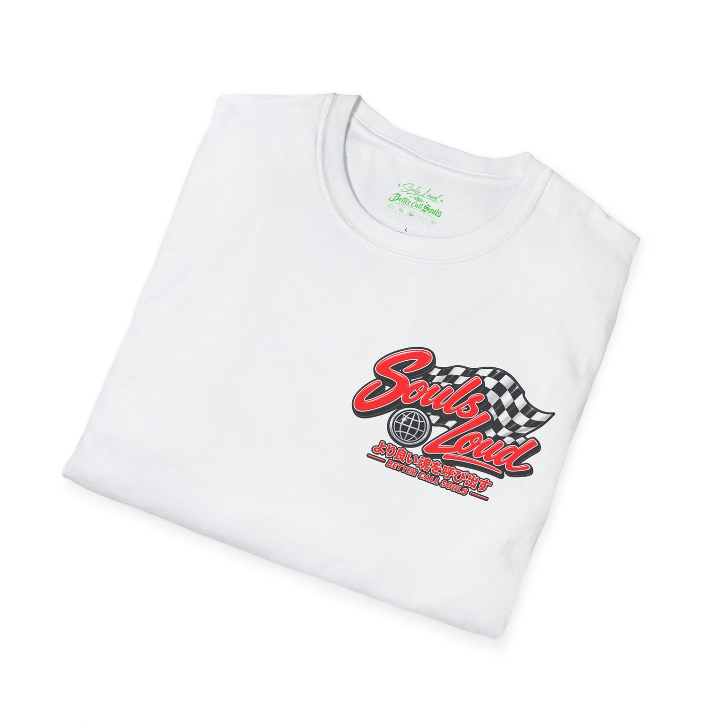 Souls Loud Racing  Retro Checkered Flag T-Shirt