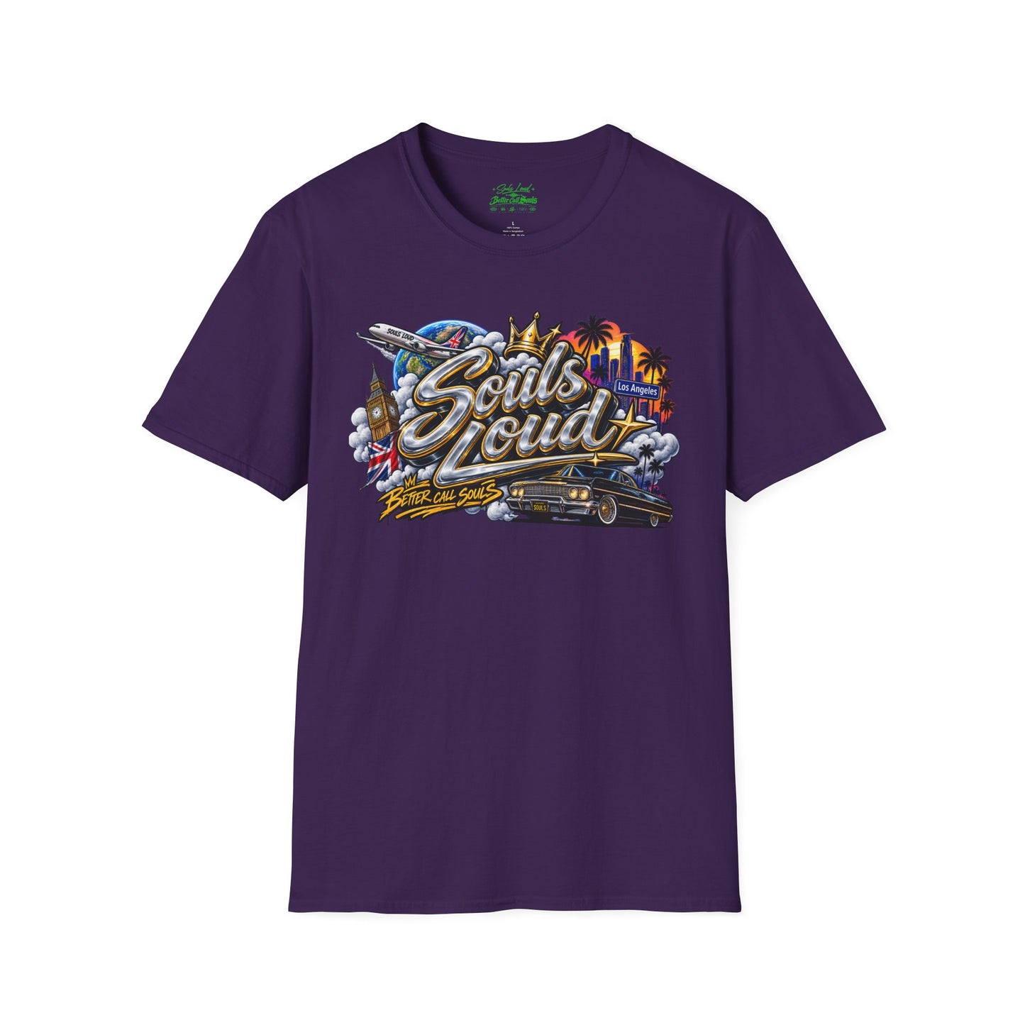 Souls Loud Retro LA Car & Cityscape T-Shirt