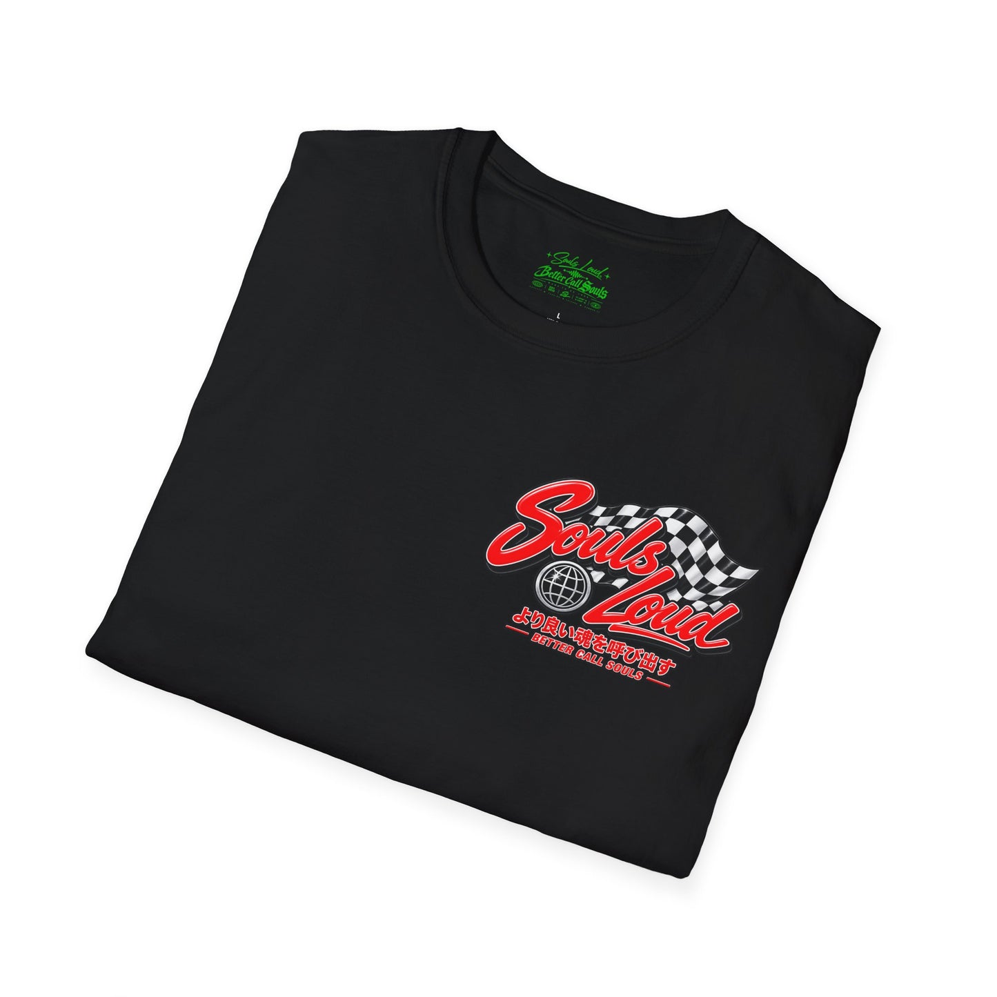 Souls Loud Racing  Retro Checkered Flag T-Shirt