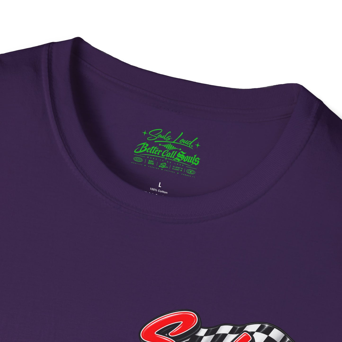 Souls Loud Racing  Retro Checkered Flag T-Shirt