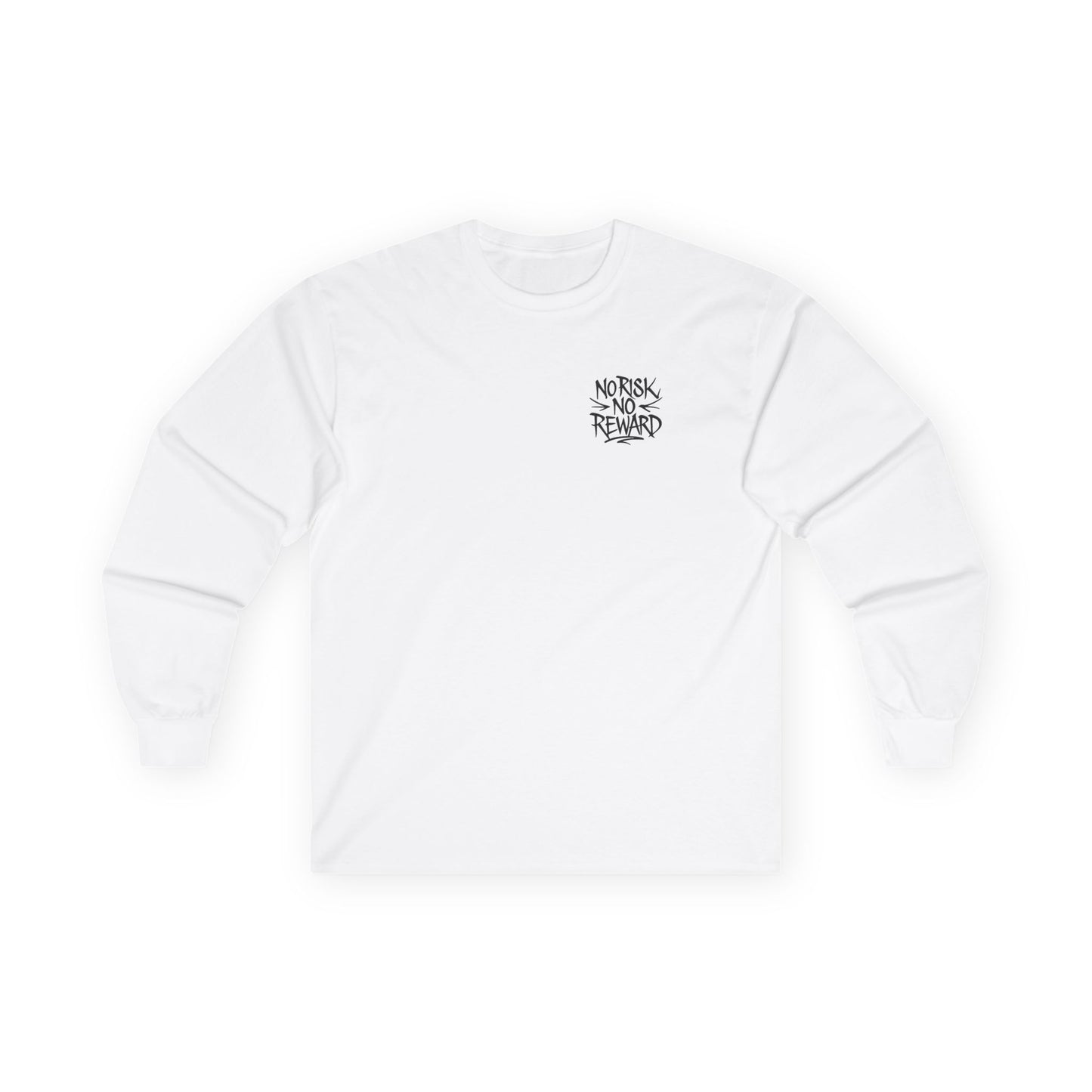 Long Sleeve Tee — 'No Risk No Reward' Stacked Money Back Print