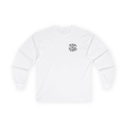 Long Sleeve Tee — 'No Risk No Reward' Stacked Money Back Print