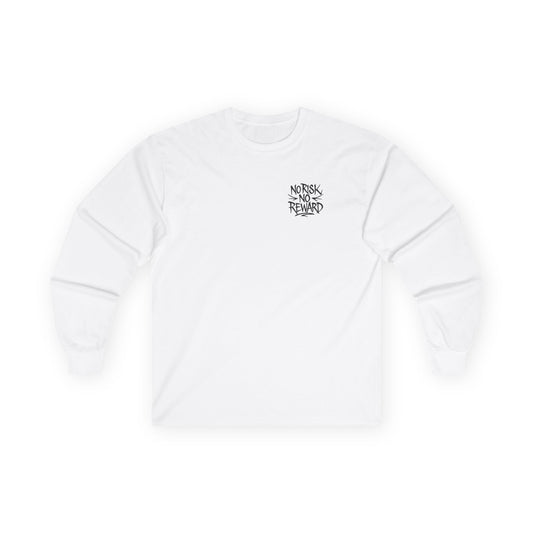 Long Sleeve Tee — 'No Risk No Reward' Stacked Money Back Print