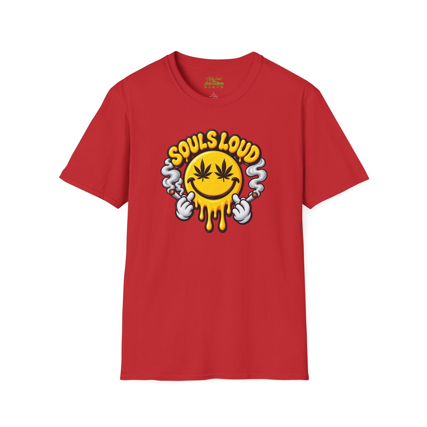 'Souls Loud' Smiley with Cannabis Leaf T-Shirt
