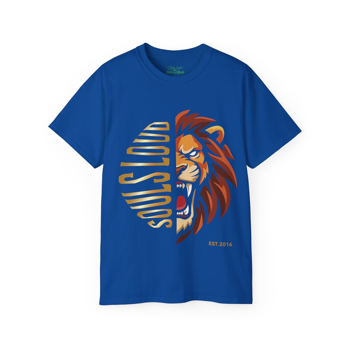 Lion Split Face T‑Shirt — "Souls Loud" Graphic Tee