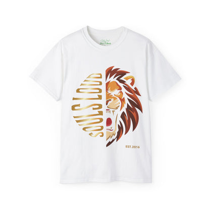 Lion Split Face T‑Shirt — "Souls Loud" Graphic Tee