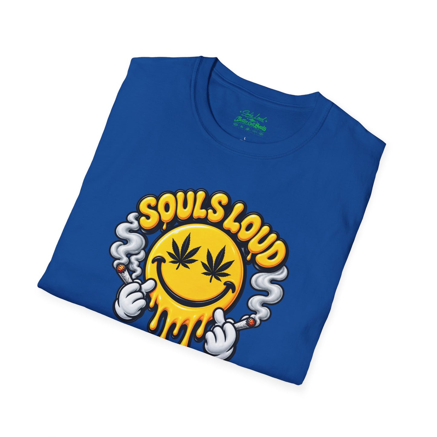 'Souls Loud' Smiley with Cannabis Leaf T-Shirt