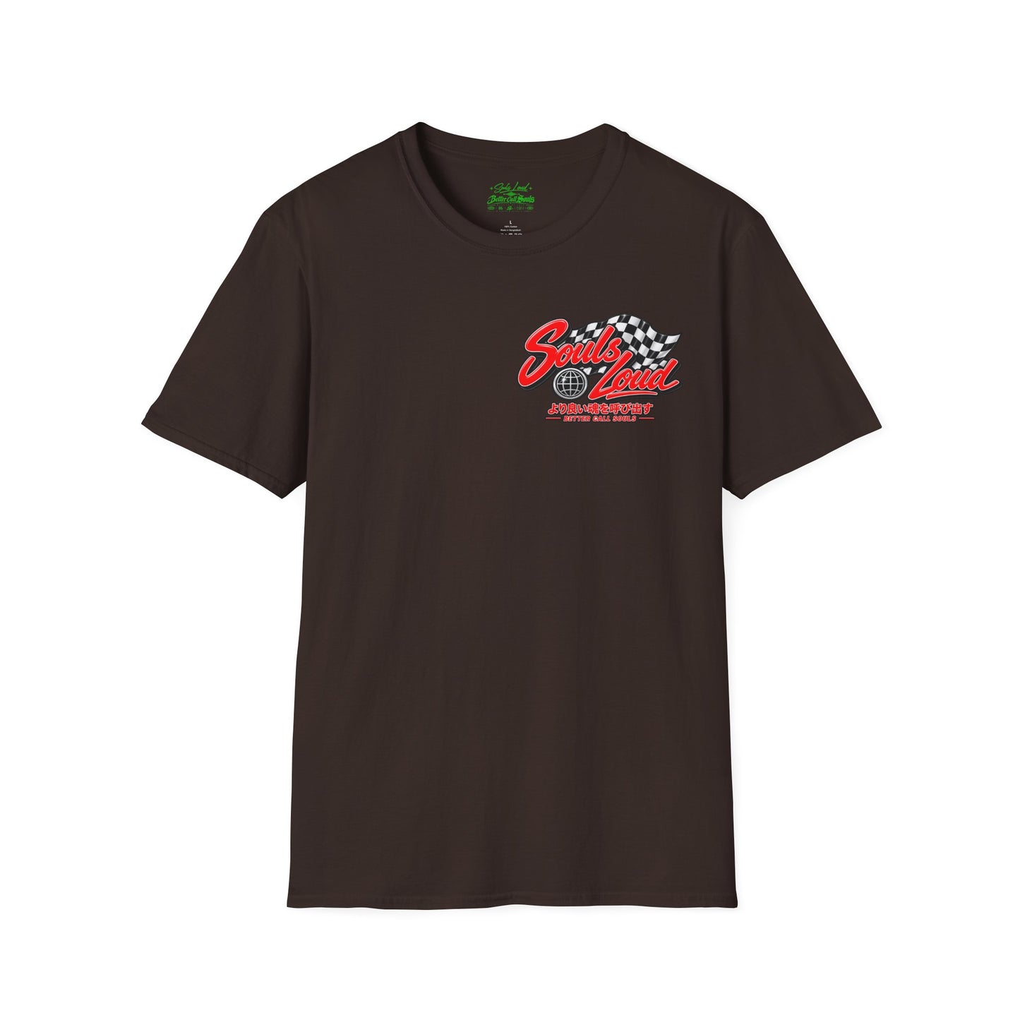 Souls Loud Racing  Retro Checkered Flag T-Shirt