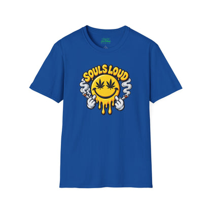 'Souls Loud' Smiley with Cannabis Leaf T-Shirt