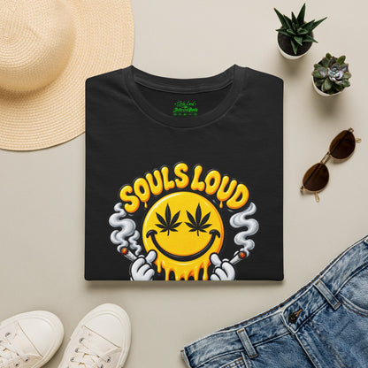 'Souls Loud' Smiley with Cannabis Leaf T-Shirt