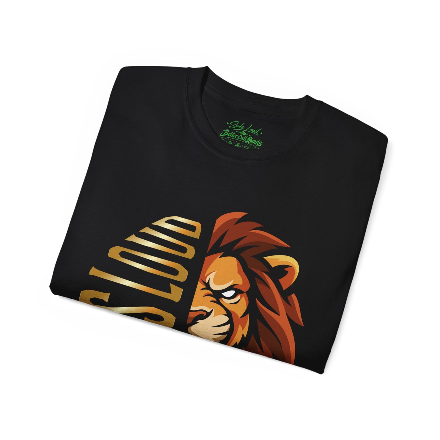 Lion Split Face T‑Shirt — "Souls Loud" Graphic Tee