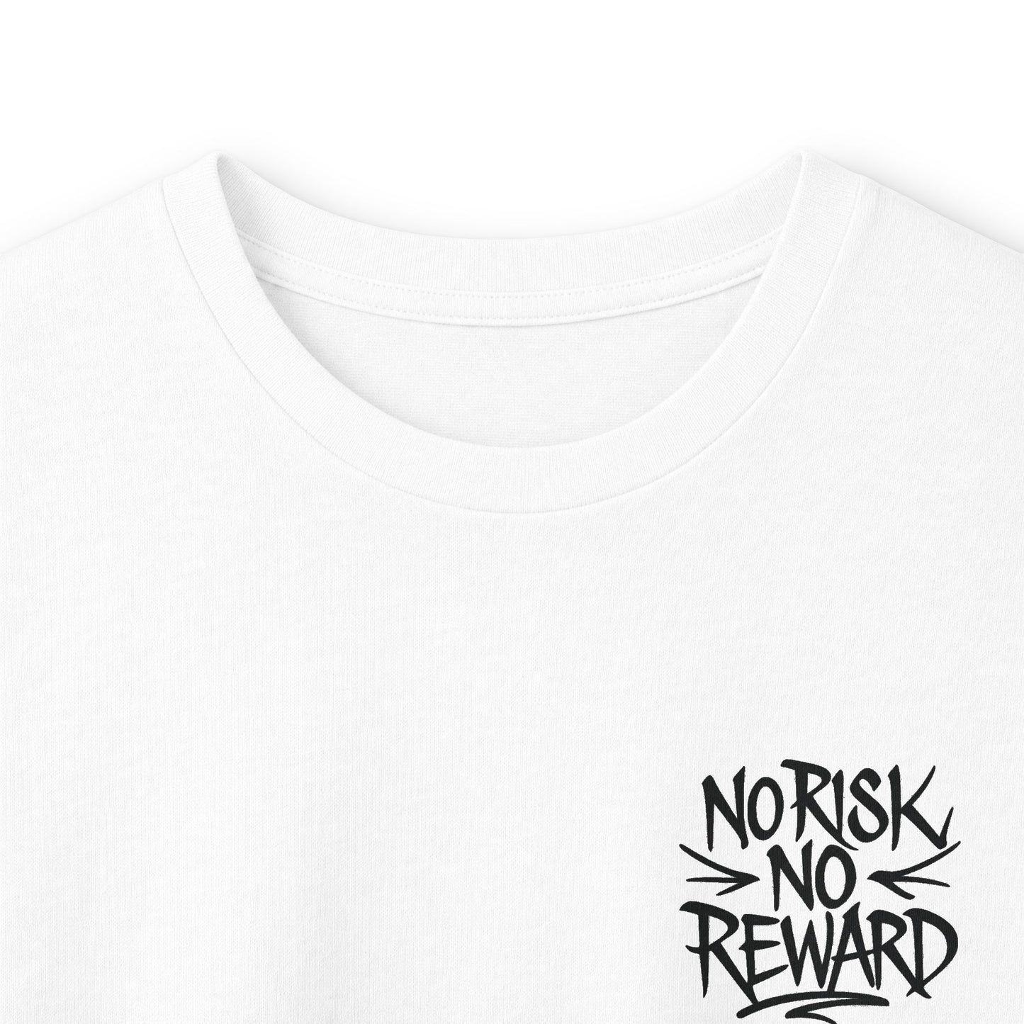 Long Sleeve Tee — 'No Risk No Reward' Stacked Money Back Print