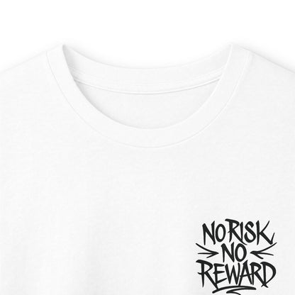 Long Sleeve Tee — 'No Risk No Reward' Stacked Money Back Print