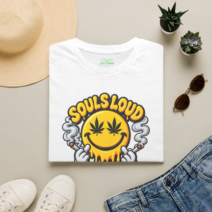 'Souls Loud' Smiley with Cannabis Leaf T-Shirt