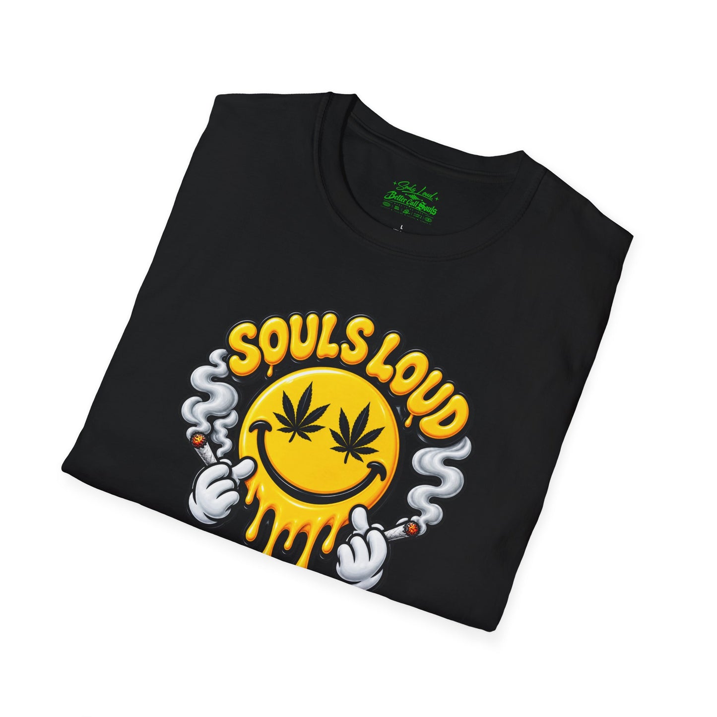 'Souls Loud' Smiley with Cannabis Leaf T-Shirt
