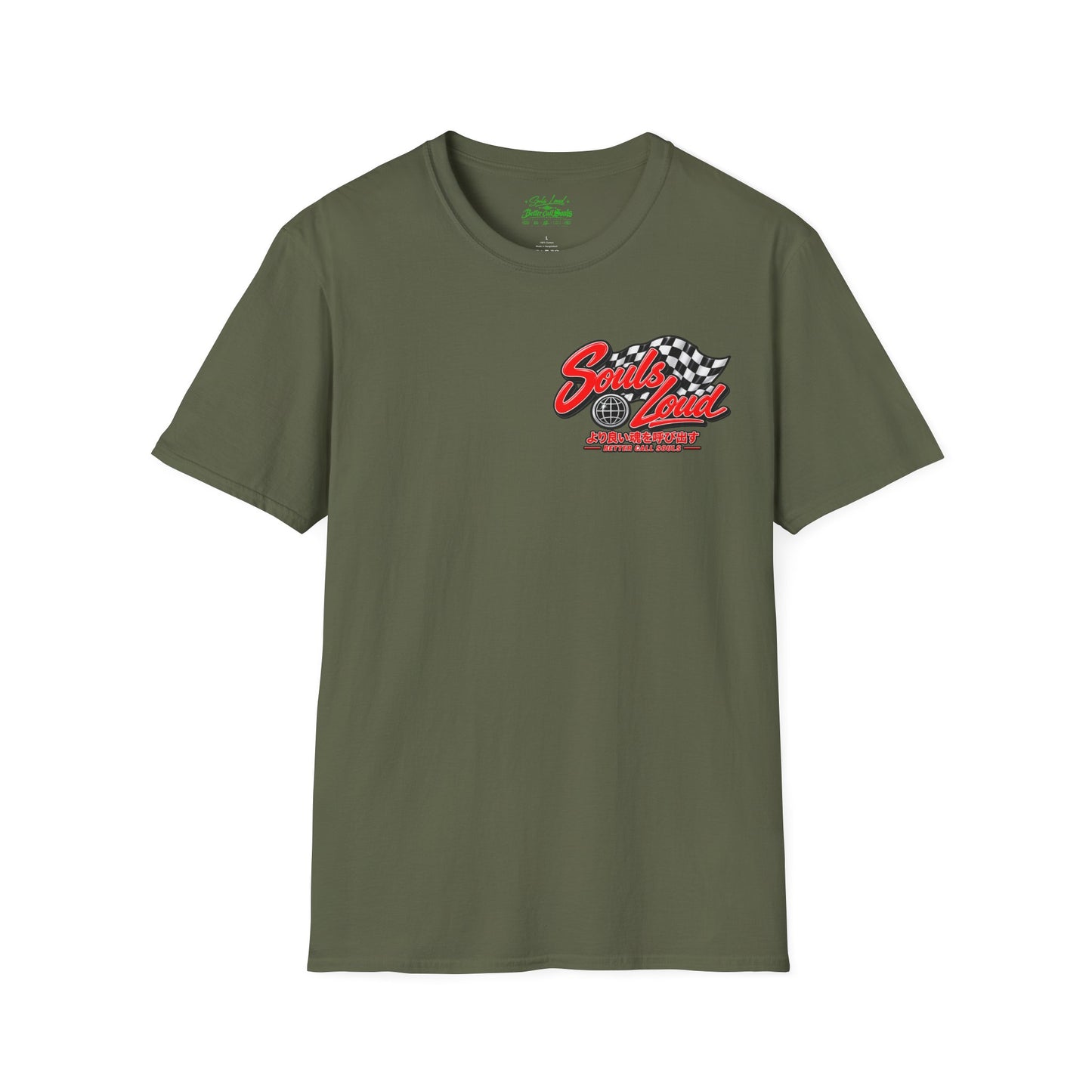 Souls Loud Racing  Retro Checkered Flag T-Shirt
