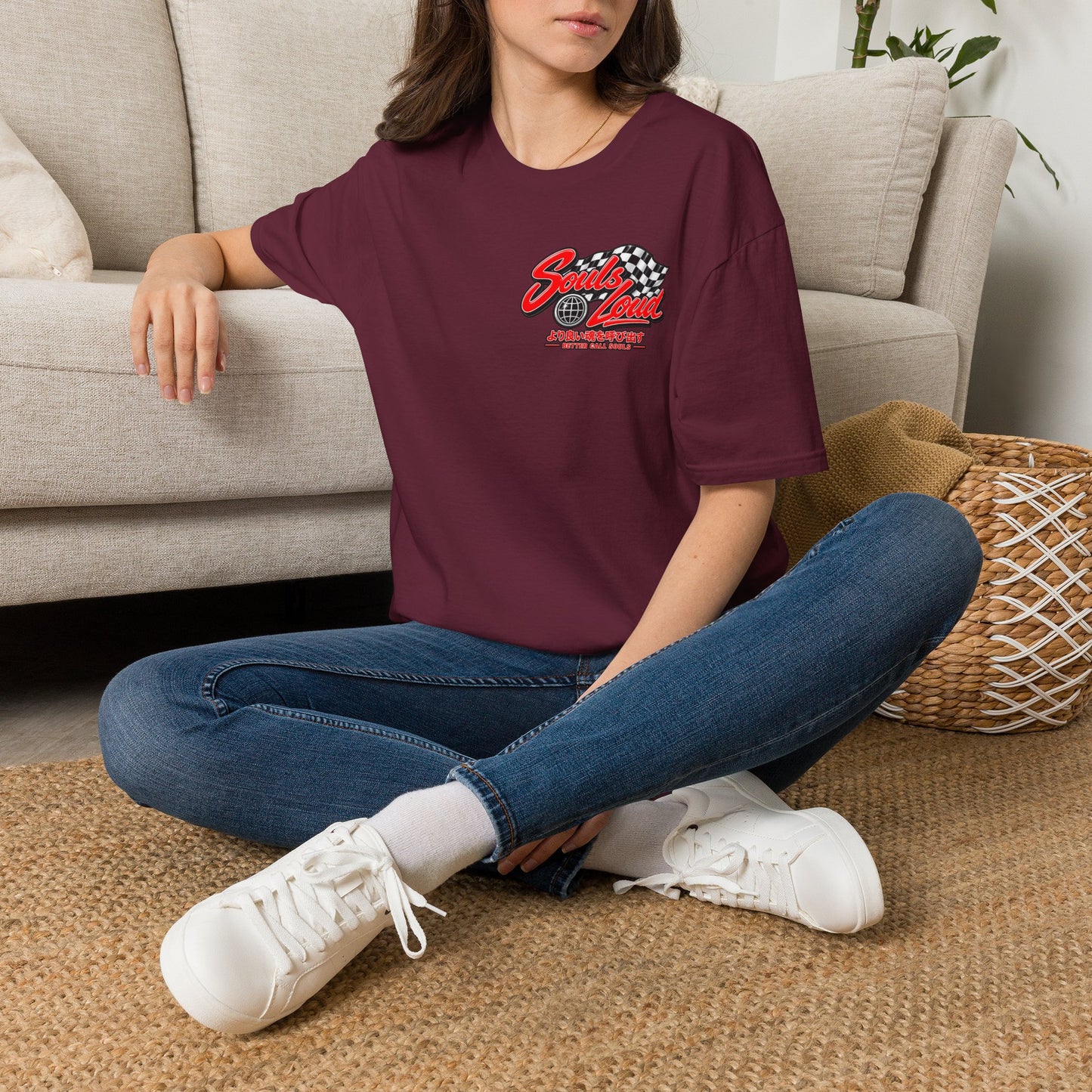 Souls Loud Racing  Retro Checkered Flag T-Shirt